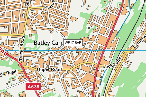 WF17 6AB map - OS VectorMap District (Ordnance Survey)