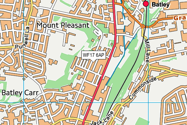 WF17 6AP map - OS VectorMap District (Ordnance Survey)