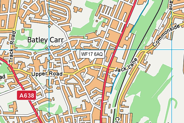 WF17 6AQ map - OS VectorMap District (Ordnance Survey)