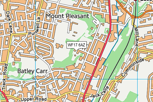 WF17 6AZ map - OS VectorMap District (Ordnance Survey)