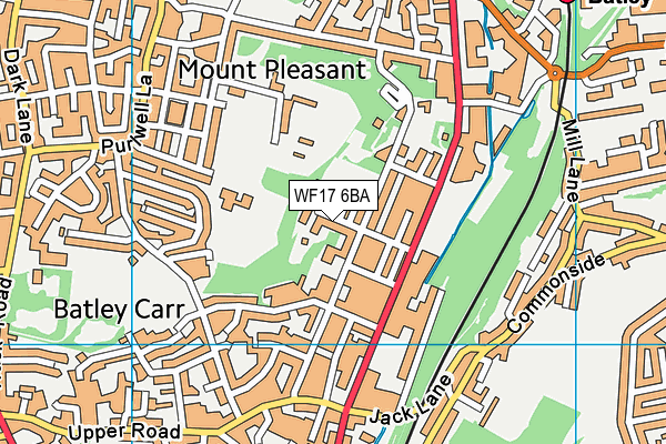 WF17 6BA map - OS VectorMap District (Ordnance Survey)