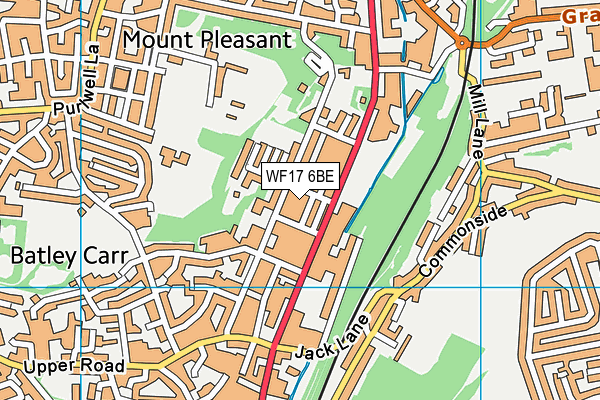 WF17 6BE map - OS VectorMap District (Ordnance Survey)