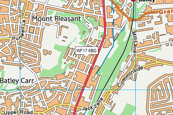 WF17 6BG map - OS VectorMap District (Ordnance Survey)