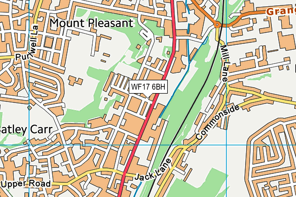 WF17 6BH map - OS VectorMap District (Ordnance Survey)