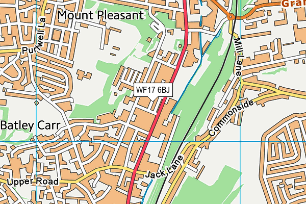 WF17 6BJ map - OS VectorMap District (Ordnance Survey)