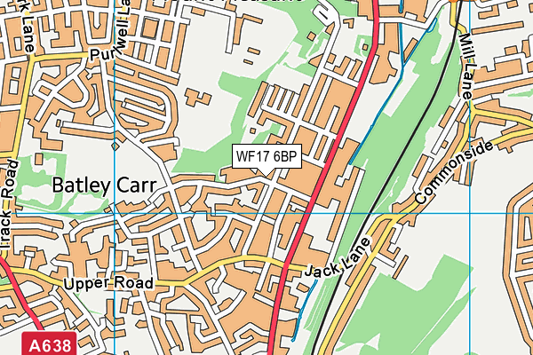 WF17 6BP map - OS VectorMap District (Ordnance Survey)