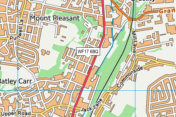WF17 6BQ map - OS VectorMap District (Ordnance Survey)