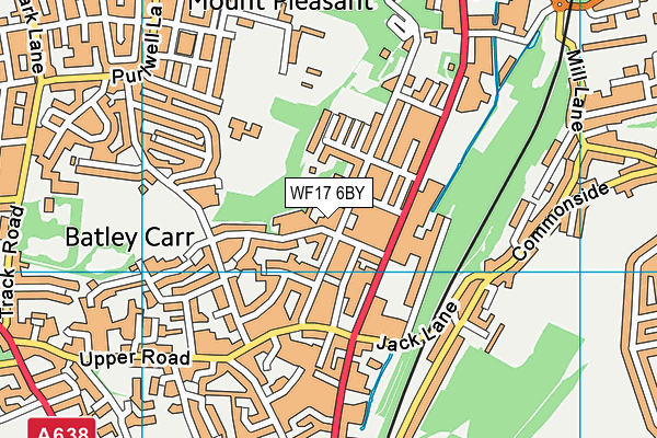 WF17 6BY map - OS VectorMap District (Ordnance Survey)