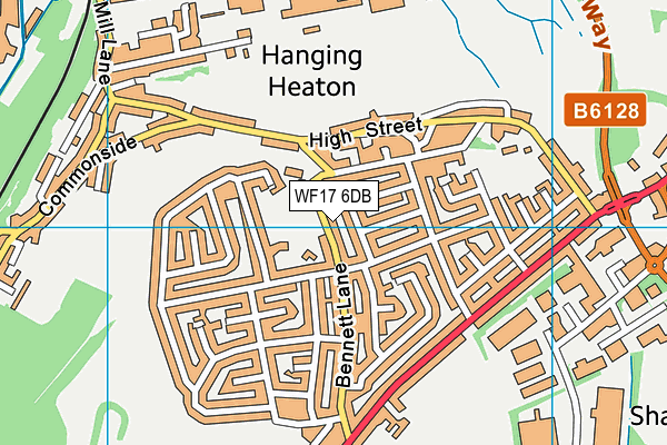 Hanging Heaton Cricket Club map (WF17 6DB) - OS VectorMap District (Ordnance Survey)