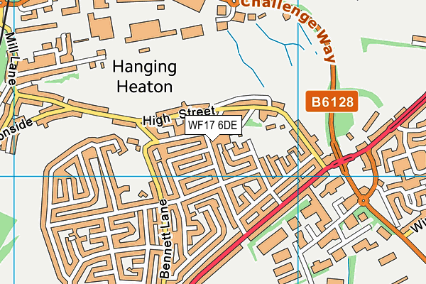 WF17 6DE map - OS VectorMap District (Ordnance Survey)