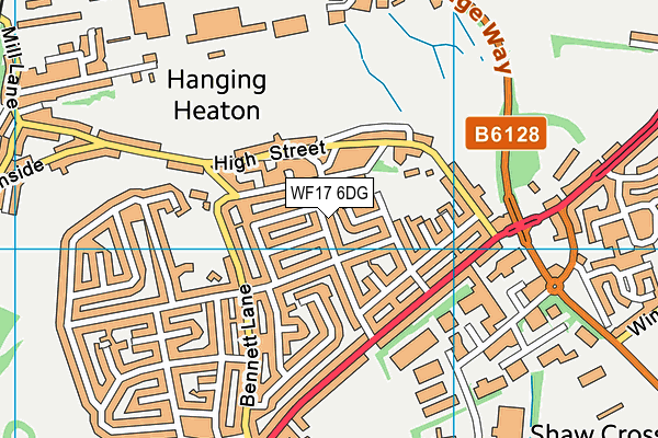 WF17 6DG map - OS VectorMap District (Ordnance Survey)