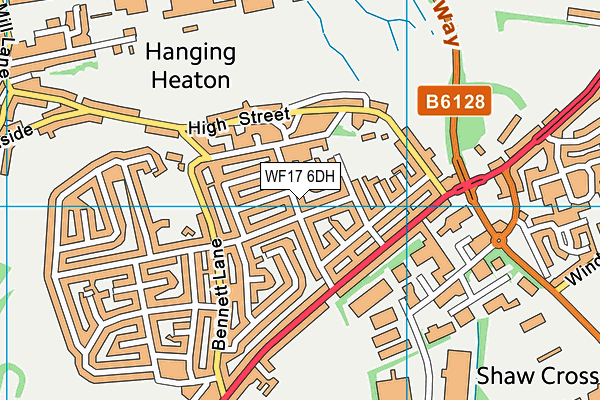 WF17 6DH map - OS VectorMap District (Ordnance Survey)