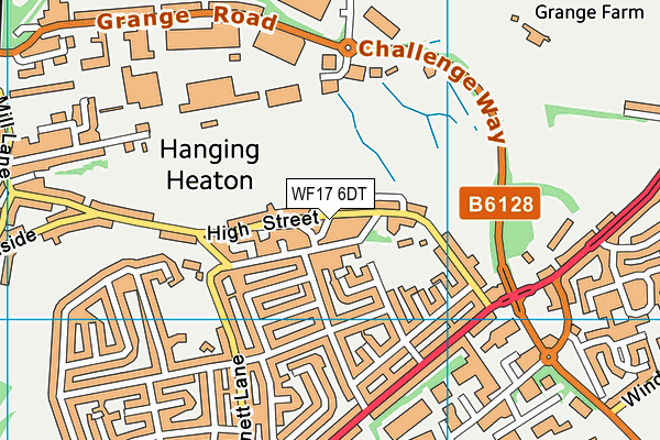 WF17 6DT map - OS VectorMap District (Ordnance Survey)