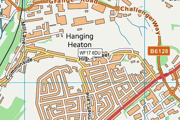 WF17 6DU map - OS VectorMap District (Ordnance Survey)