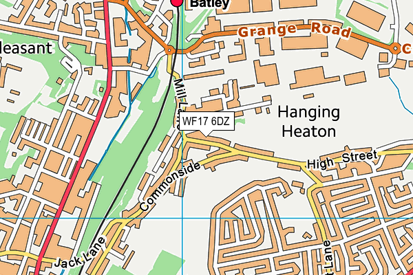 WF17 6DZ map - OS VectorMap District (Ordnance Survey)