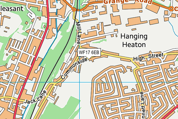 WF17 6EB map - OS VectorMap District (Ordnance Survey)