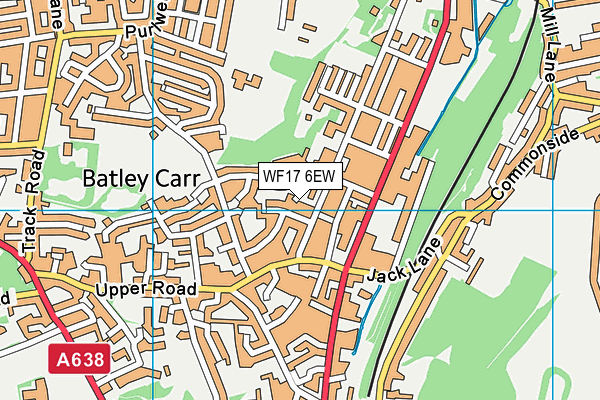 WF17 6EW map - OS VectorMap District (Ordnance Survey)