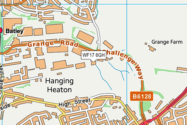 WF17 6GH map - OS VectorMap District (Ordnance Survey)