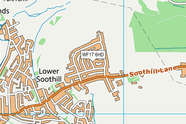 WF17 6HD map - OS VectorMap District (Ordnance Survey)