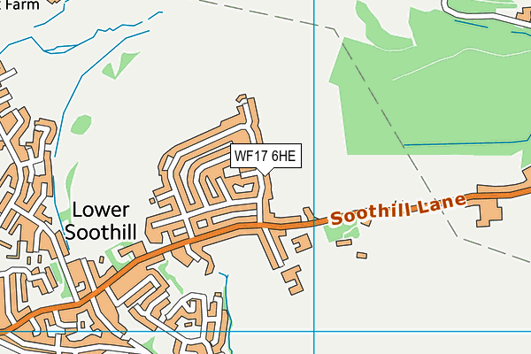 WF17 6HE map - OS VectorMap District (Ordnance Survey)