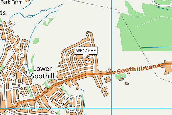 WF17 6HF map - OS VectorMap District (Ordnance Survey)