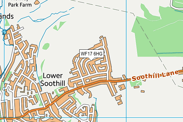 WF17 6HG map - OS VectorMap District (Ordnance Survey)