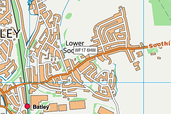 WF17 6HW map - OS VectorMap District (Ordnance Survey)