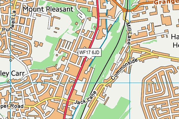 WF17 6JD map - OS VectorMap District (Ordnance Survey)