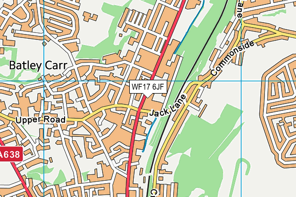 WF17 6JF map - OS VectorMap District (Ordnance Survey)