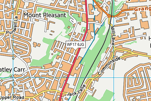 WF17 6JG map - OS VectorMap District (Ordnance Survey)