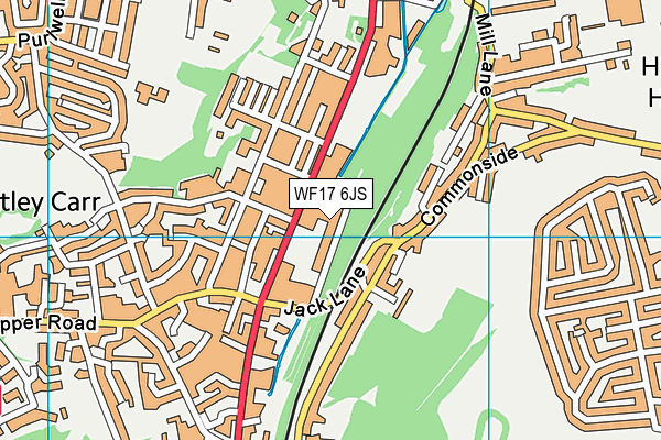 WF17 6JS map - OS VectorMap District (Ordnance Survey)