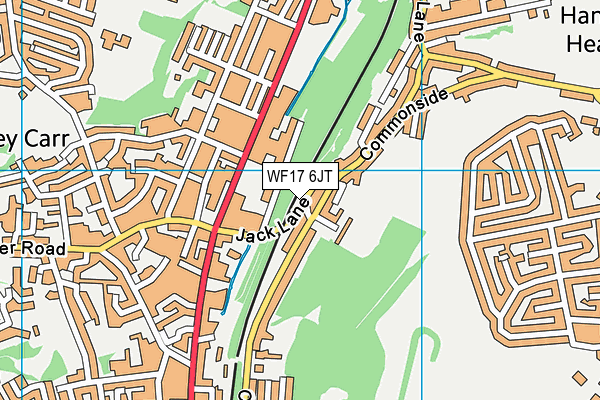 WF17 6JT map - OS VectorMap District (Ordnance Survey)