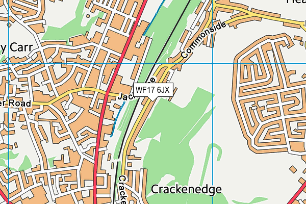 WF17 6JX map - OS VectorMap District (Ordnance Survey)