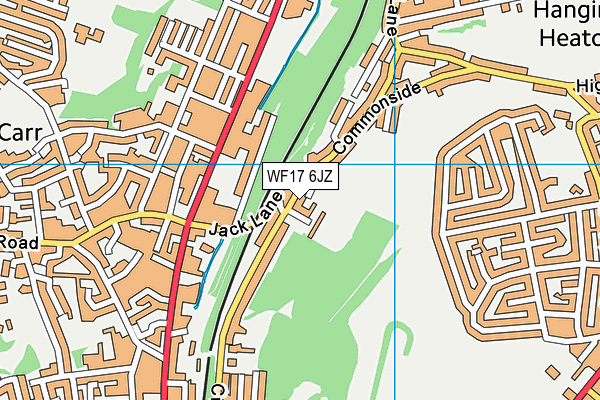 WF17 6JZ map - OS VectorMap District (Ordnance Survey)