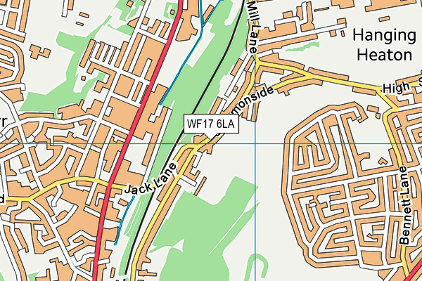 WF17 6LA map - OS VectorMap District (Ordnance Survey)