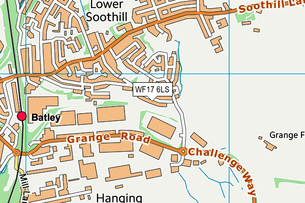WF17 6LS map - OS VectorMap District (Ordnance Survey)