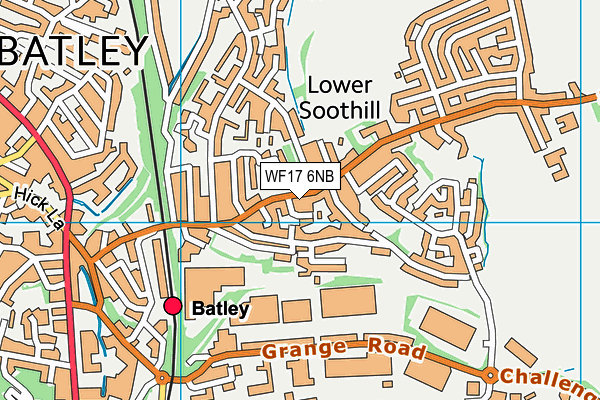 WF17 6NB map - OS VectorMap District (Ordnance Survey)