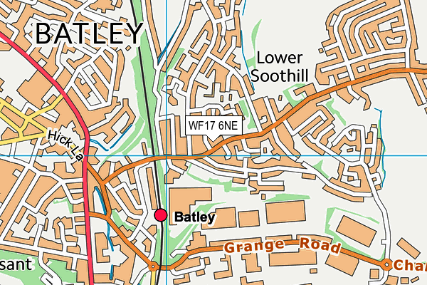 WF17 6NE map - OS VectorMap District (Ordnance Survey)