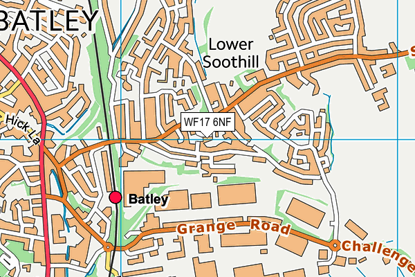 WF17 6NF map - OS VectorMap District (Ordnance Survey)