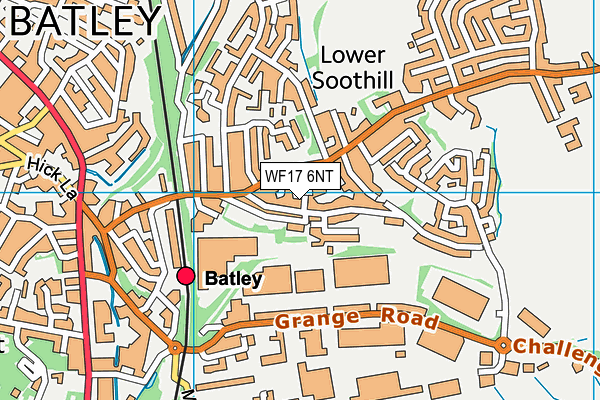 WF17 6NT map - OS VectorMap District (Ordnance Survey)