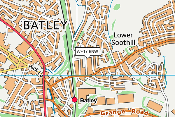 WF17 6NW map - OS VectorMap District (Ordnance Survey)