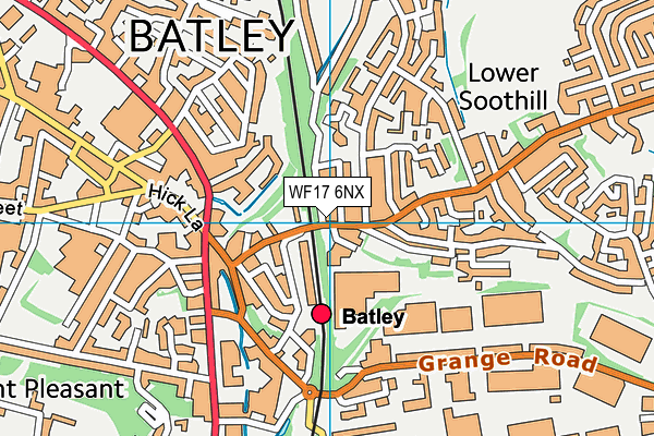 WF17 6NX map - OS VectorMap District (Ordnance Survey)