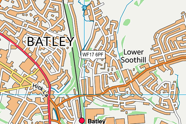 WF17 6PF map - OS VectorMap District (Ordnance Survey)