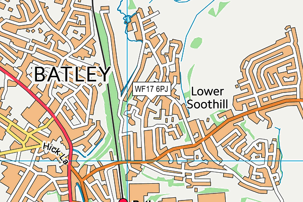 WF17 6PJ map - OS VectorMap District (Ordnance Survey)