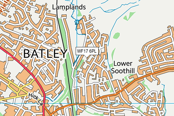 WF17 6PL map - OS VectorMap District (Ordnance Survey)