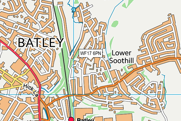 WF17 6PN map - OS VectorMap District (Ordnance Survey)