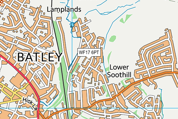 WF17 6PT map - OS VectorMap District (Ordnance Survey)