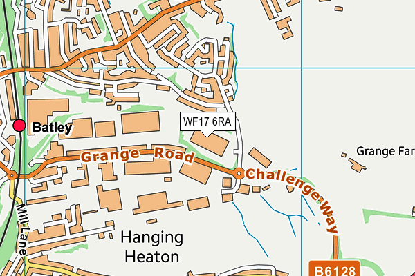 WF17 6RA map - OS VectorMap District (Ordnance Survey)