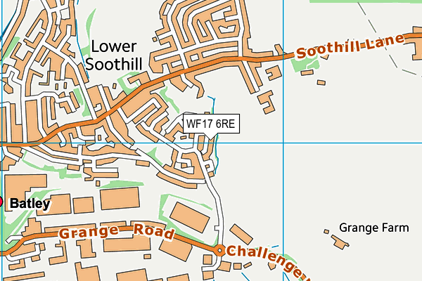 WF17 6RE map - OS VectorMap District (Ordnance Survey)