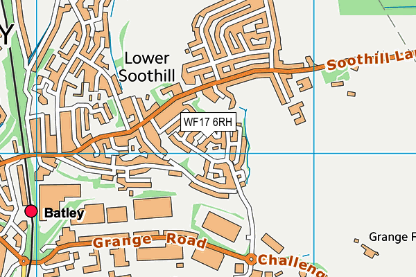 WF17 6RH map - OS VectorMap District (Ordnance Survey)